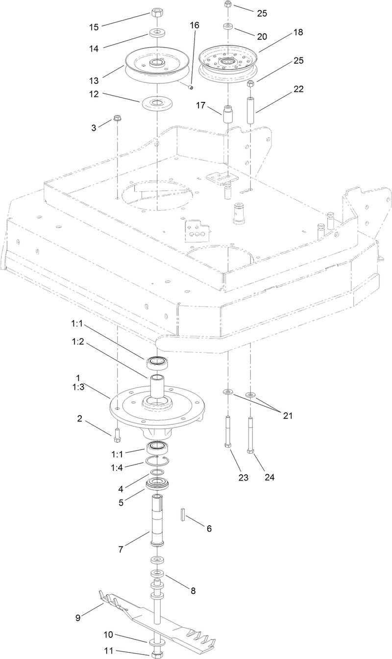 Sheave Spindle and Blade Assembly