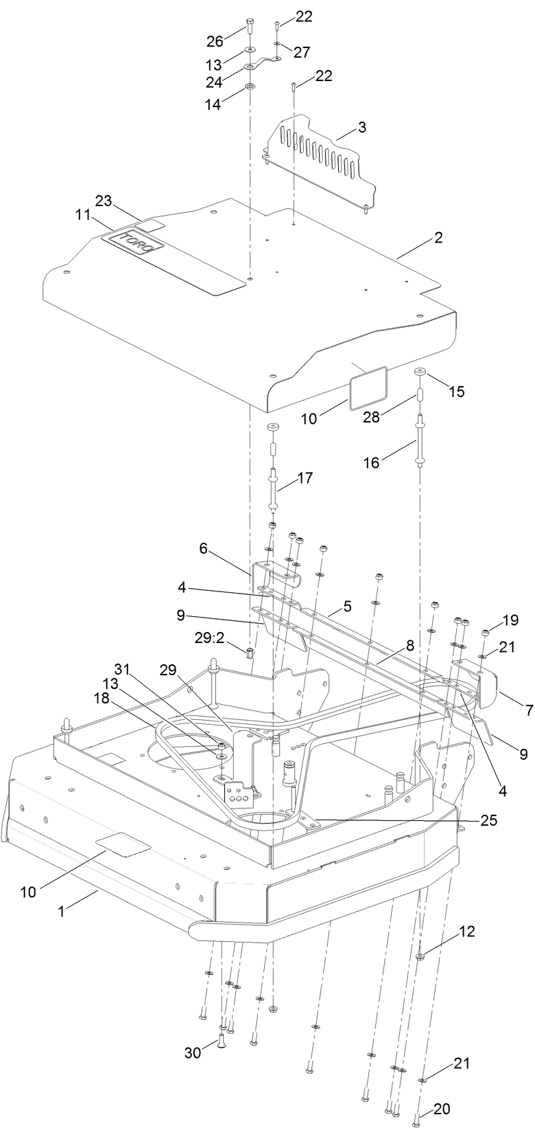32 Inch Deck Assembly