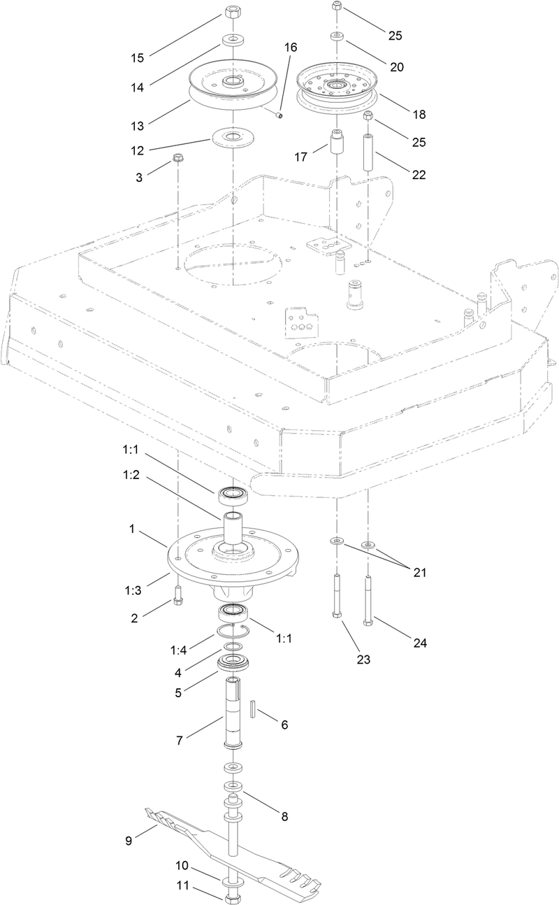 Sheave Spindle and Blade Assembly