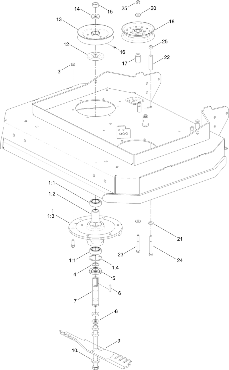 Sheave Spindle and Blade Assembly