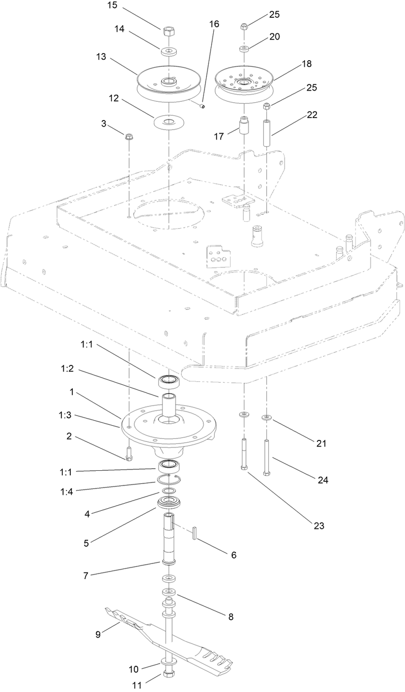 Sheave Spindle and Blade Assembly