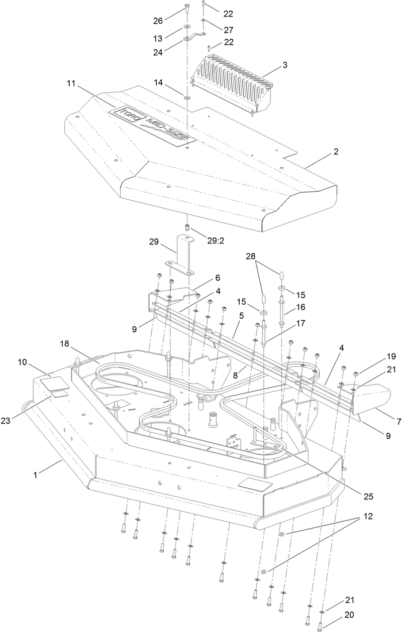 48 Inch Deck and Cover Assembly