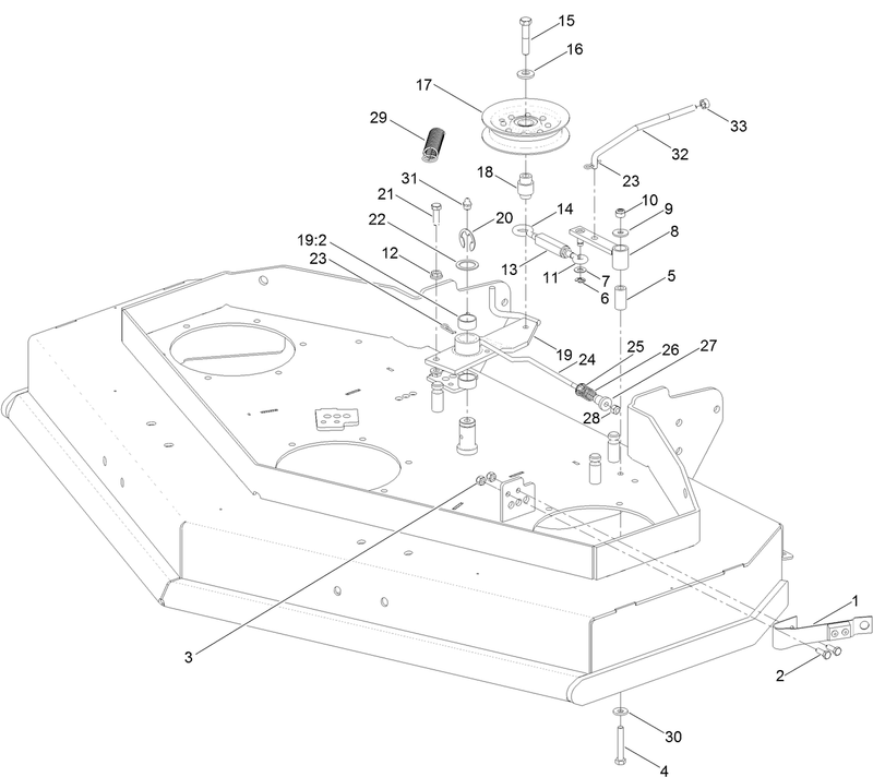 48 Inch Deck Spindle and Pulley Assembly