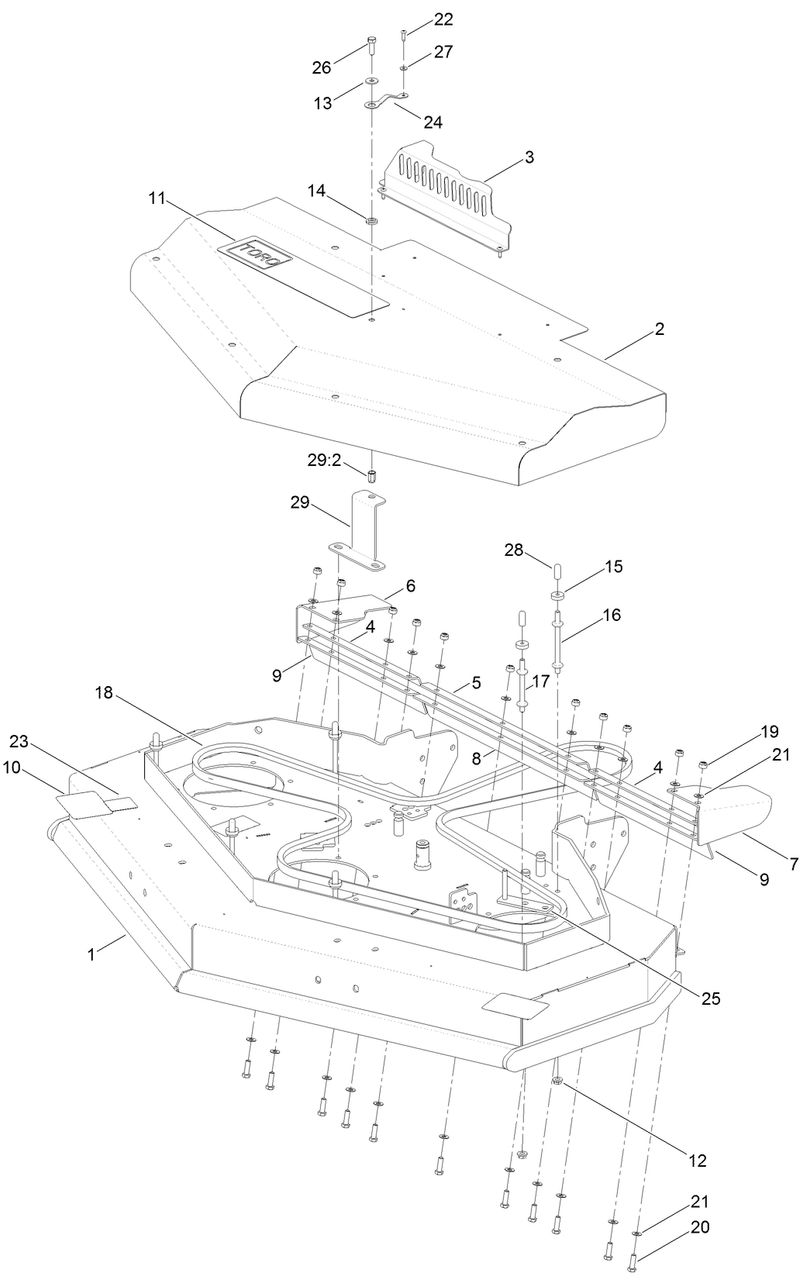48 Inch Deck and Cover Assembly