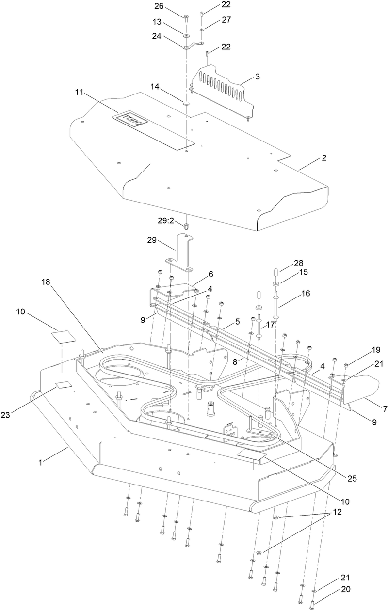 48 Inch Deck and Cover Assembly