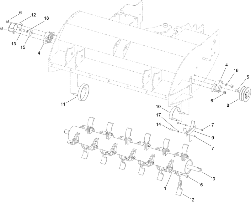 Rotor Assembly 36 Inch Flail Attachment