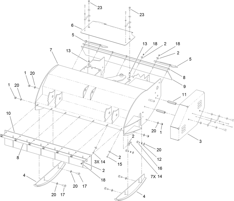 Chassis Cover and Guard Assembly 36 Inch Flail Attachment