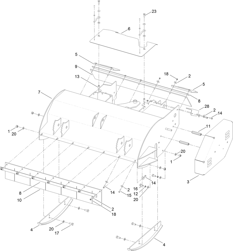 Chassis Cover and Guard Assembly 36 Inch Flail Attachment