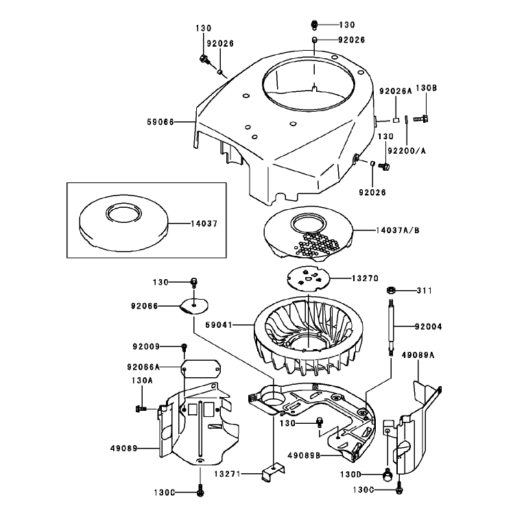 Cooling Equipment Assembly Kawasaki FH451V-BS04