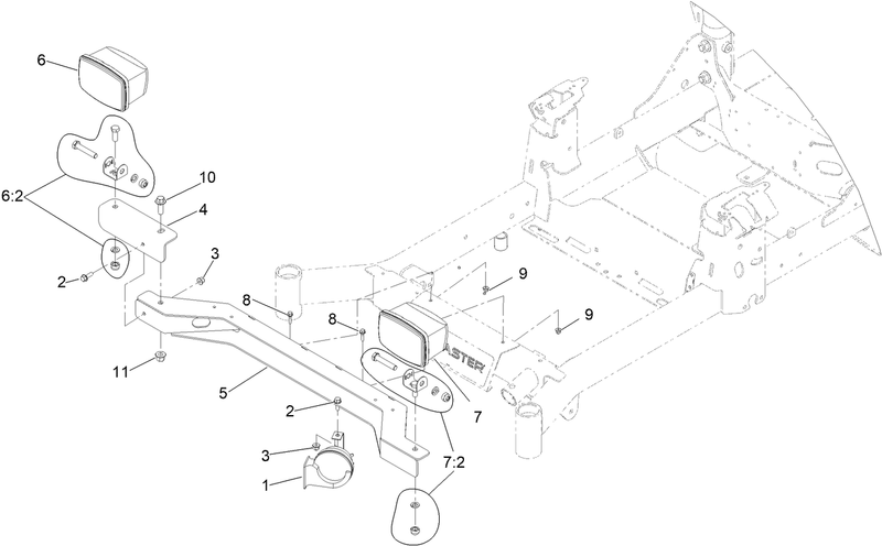 Front Light Mounting and Horn Assembly