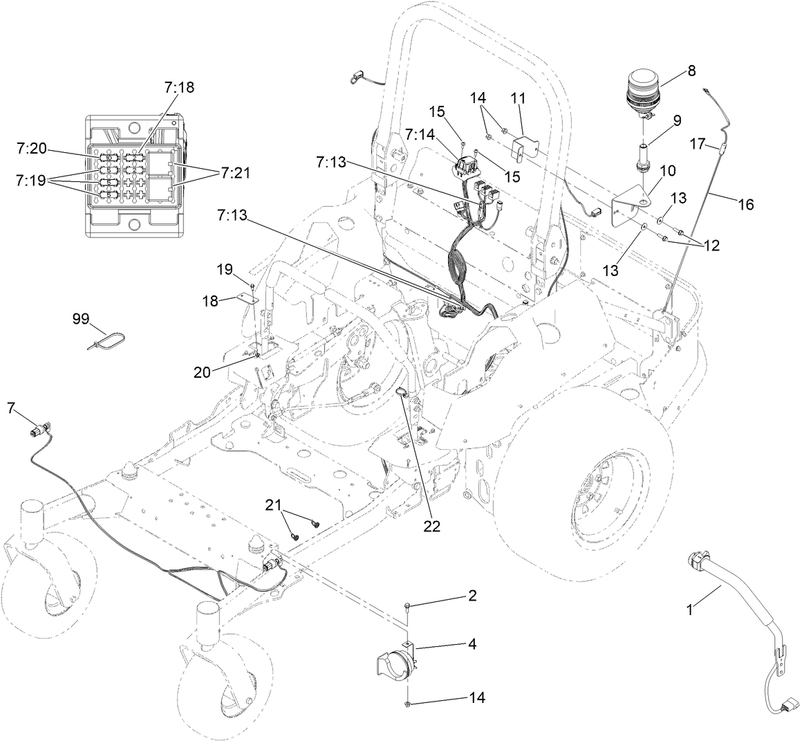 Wire Harness Horn and Beacon Assembly