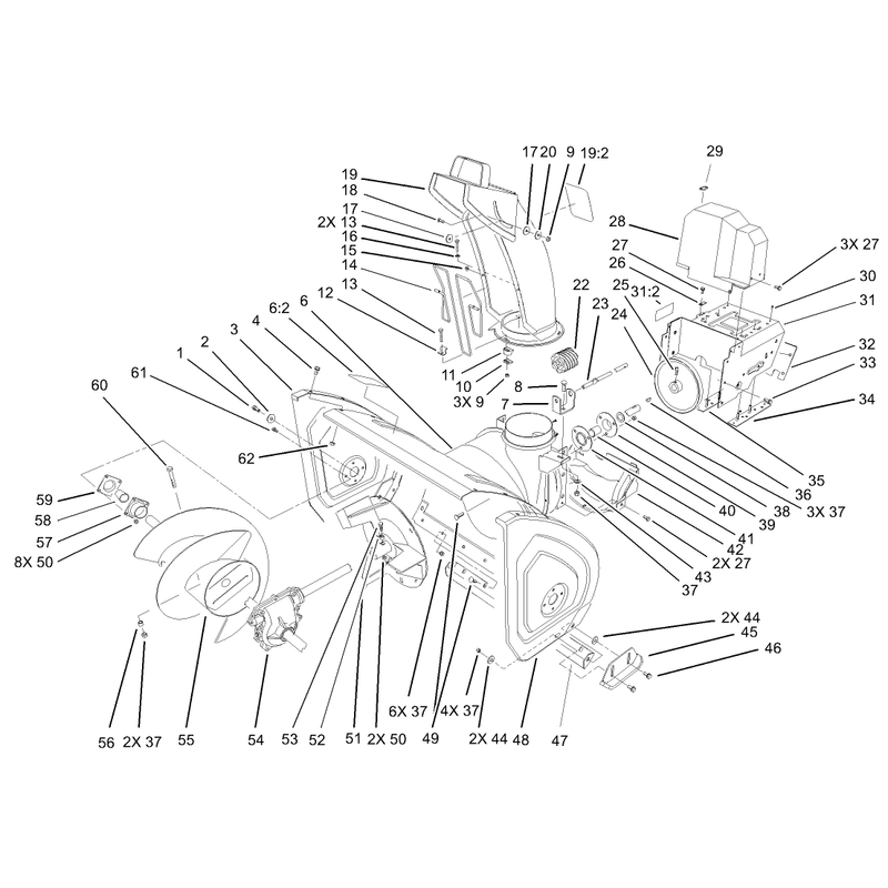 Housing and Engine Frame Assembly