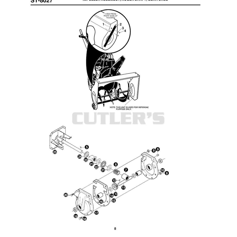 IMPELLER ASSEMBLY, AUGER SHAFT, GEAR CASE