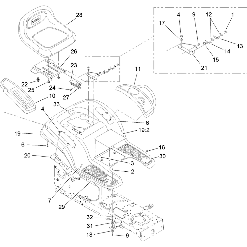 Seat and Fender Assembly