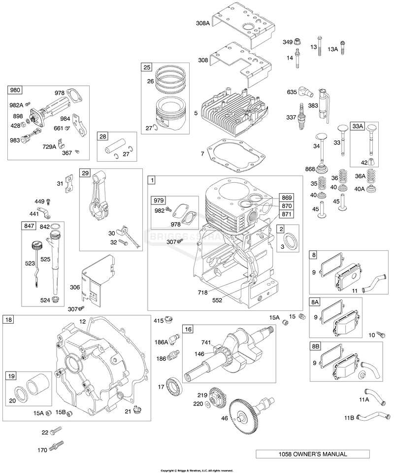 Crankcase/Cover Sump, Crankshaft, Piston, Oil