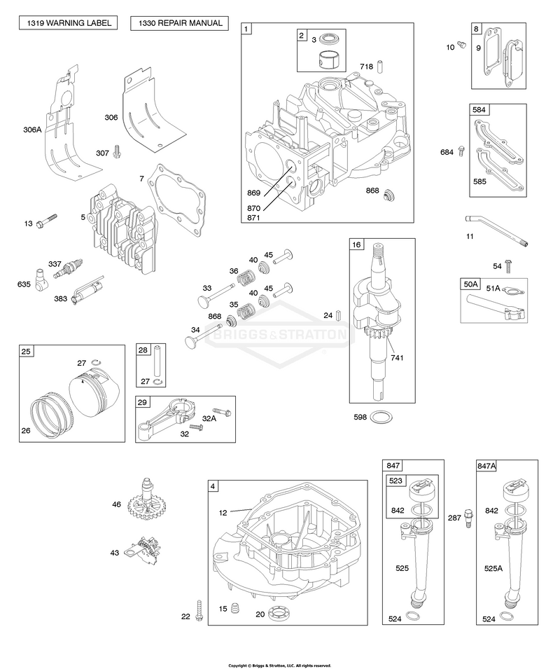 Camshaft, Crankshaft, Cylinder, Engine Sump, Lubrication, Pistion Group, Valves