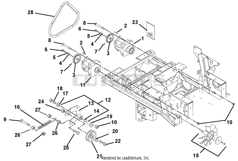 Hydrostatic Pumps, Idlers, And Belt