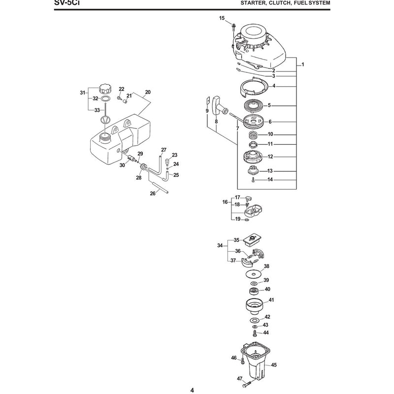 Starter, Clutch, Fuel System