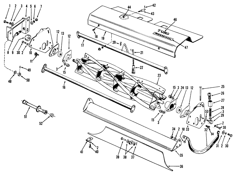 58in Professional Wing Mower Reel Assembly Parts List