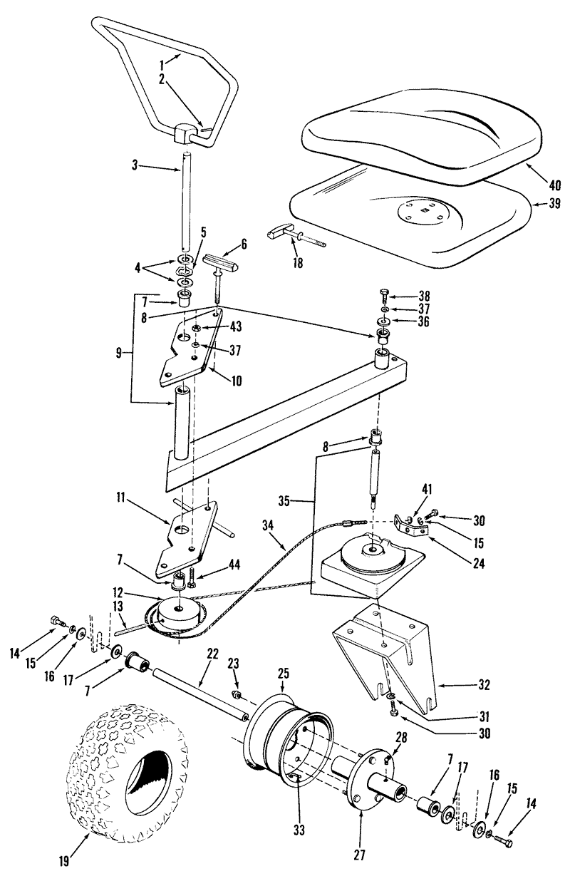 58in Professional Sulky Assembly Parts List