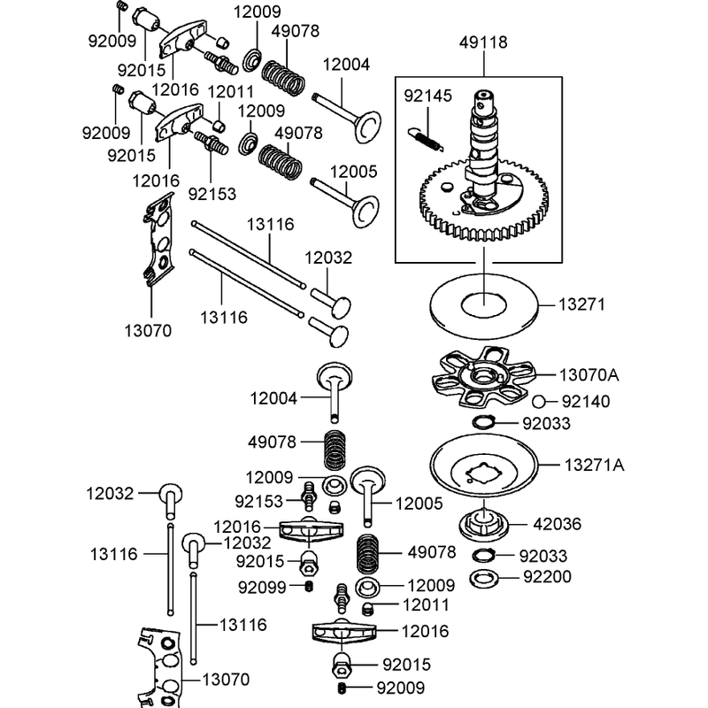 Valve and Camshaft Assembly Kawasaki FH430V-AS25