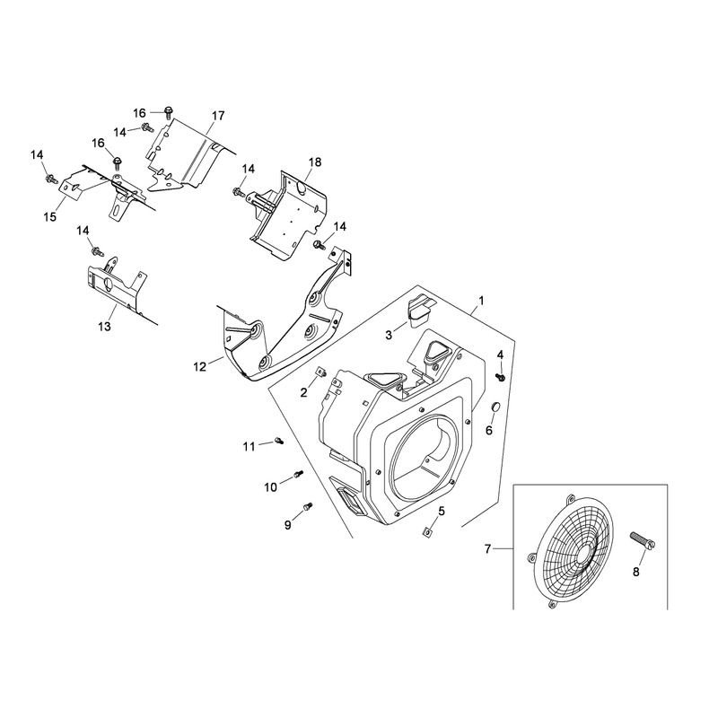 Blower Housing and Baffle Assembly Kohler CH20S-64763