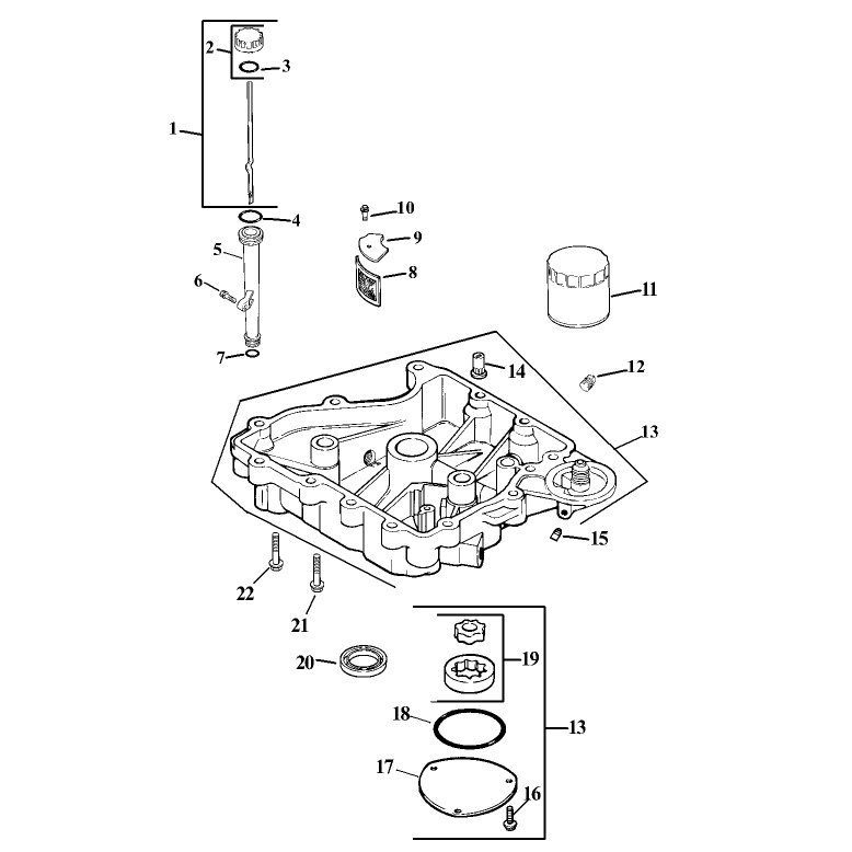 Oil Pan and Lubrication Assembly Kohler CV15T-41608