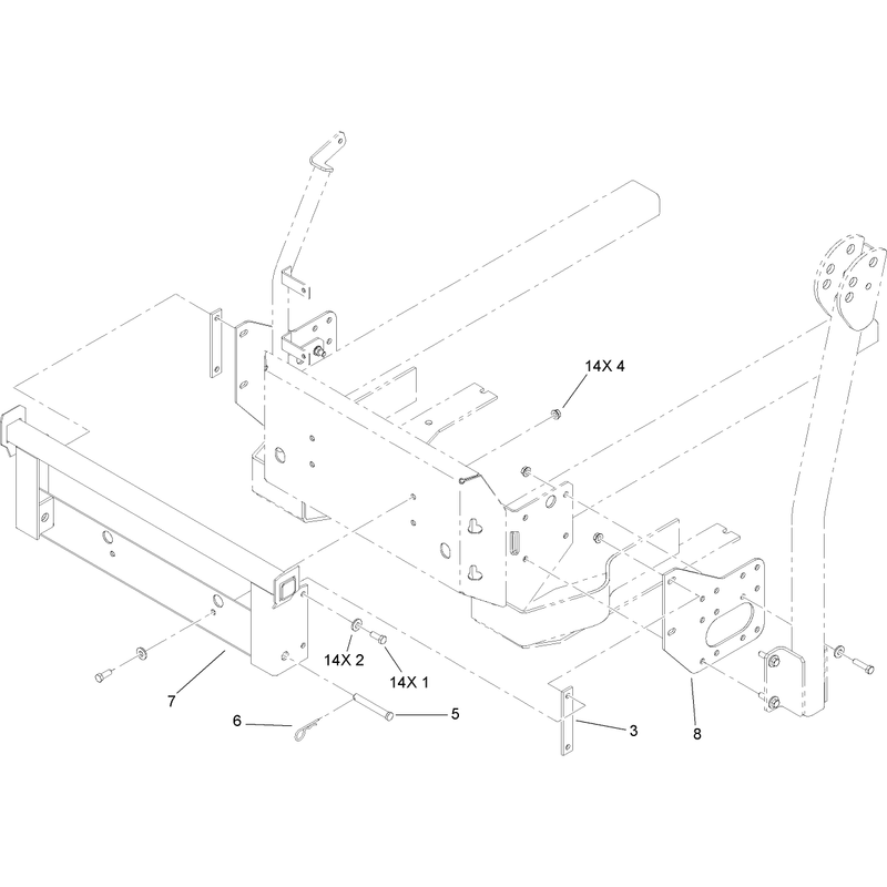 Z597 Diesel Series  Bagger Mounting Frame Assembly