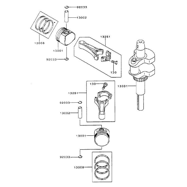 PistonCrankshaft Assembly Kawasaki FH500V-AS25