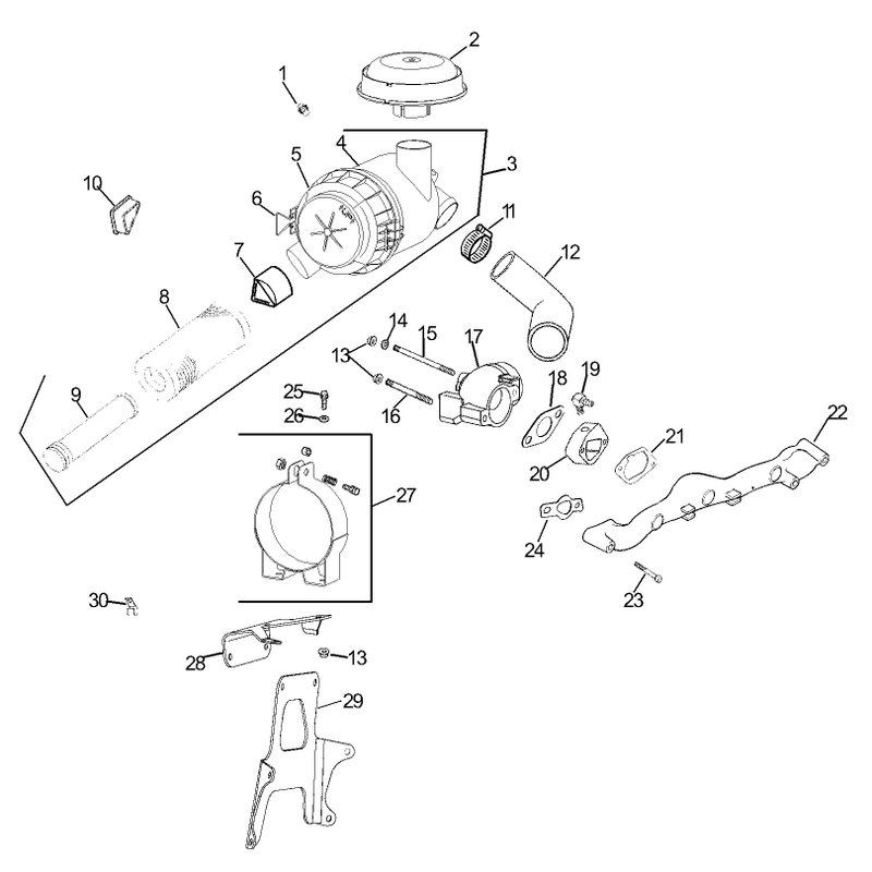 Air Intake and Filtration Assembly Kohler CH20QS-PS64677