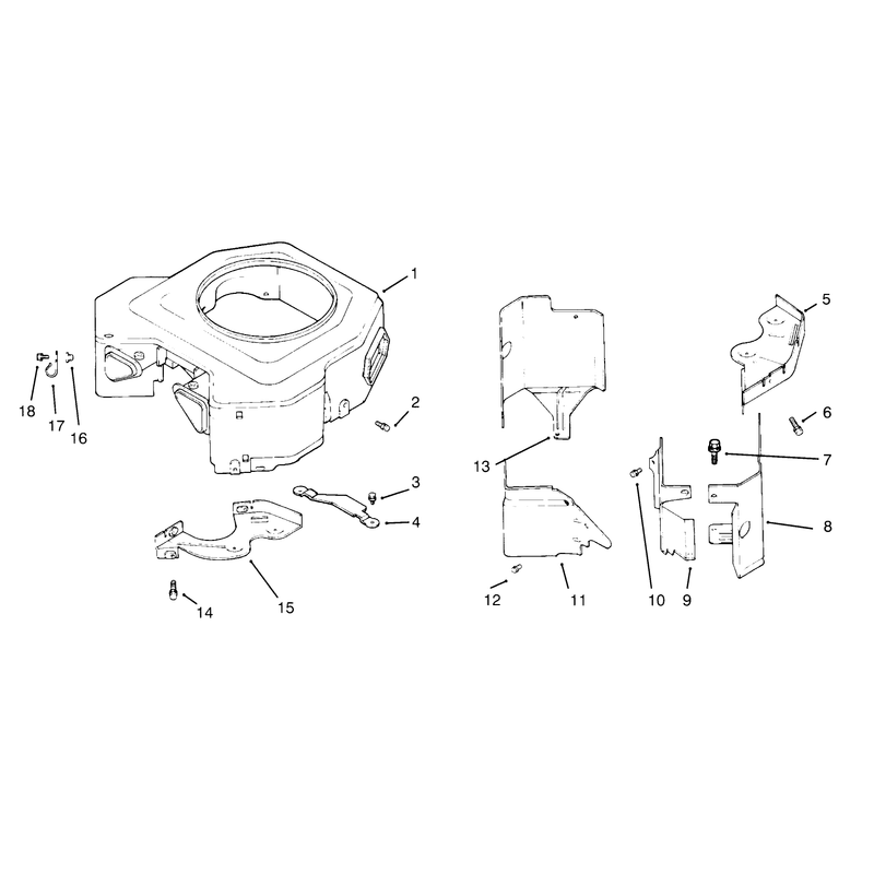 Blower Housing and Baffles Kohler Engine Cv16s-Ps61514