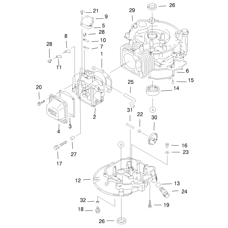 Cylinder and Crankcase Assembly