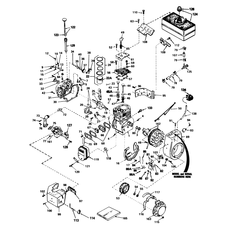 Engine Tecumseh Model No. Hm 80-155169j