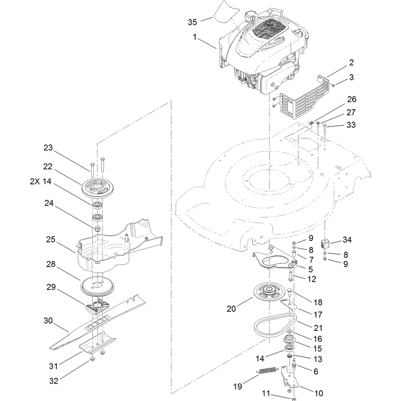 Engine and Blade Assembly
