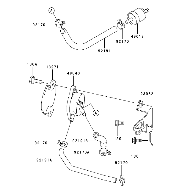 Fuel TankFuel Valve Assembly Kawasaki FH680V-AS21