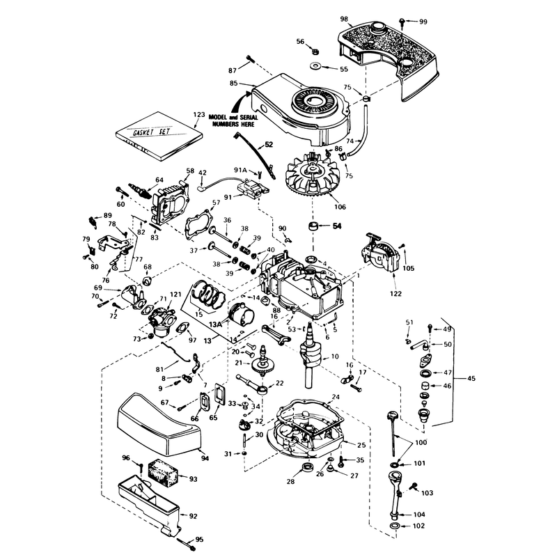 Engine Tecumseh Model No Tnt 100-10077e