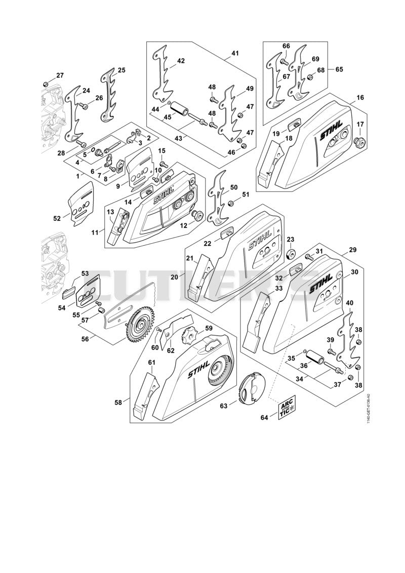 Chain tensioner, Chain sprocket cover