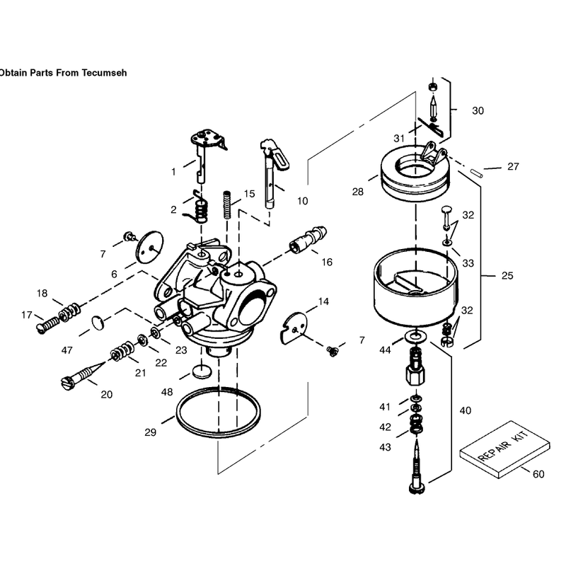 Carburetor Tecumseh No. 632334a