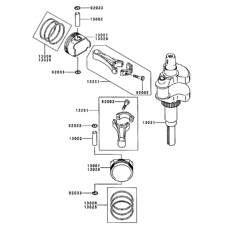Pistoncrankshaft Assembly Kawasaki Fh680v-As10
