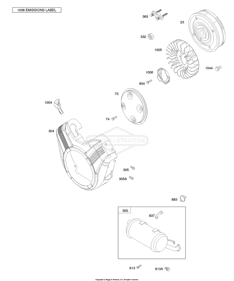Flywheel, Blower Housing, Muffler