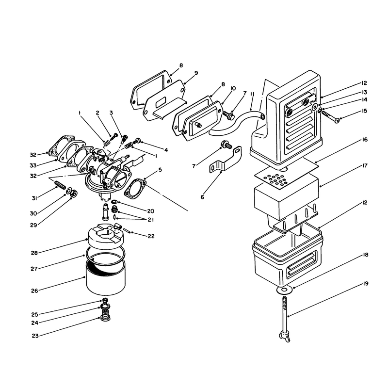 Air Cleaner and Carburetor Assembly