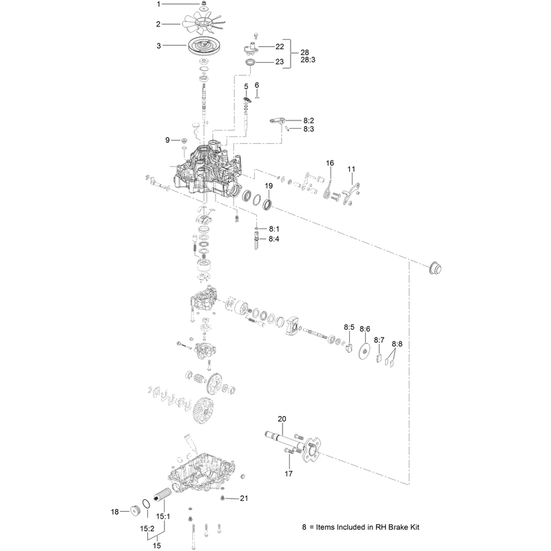 RH Transmission Assembly No. 138-5839