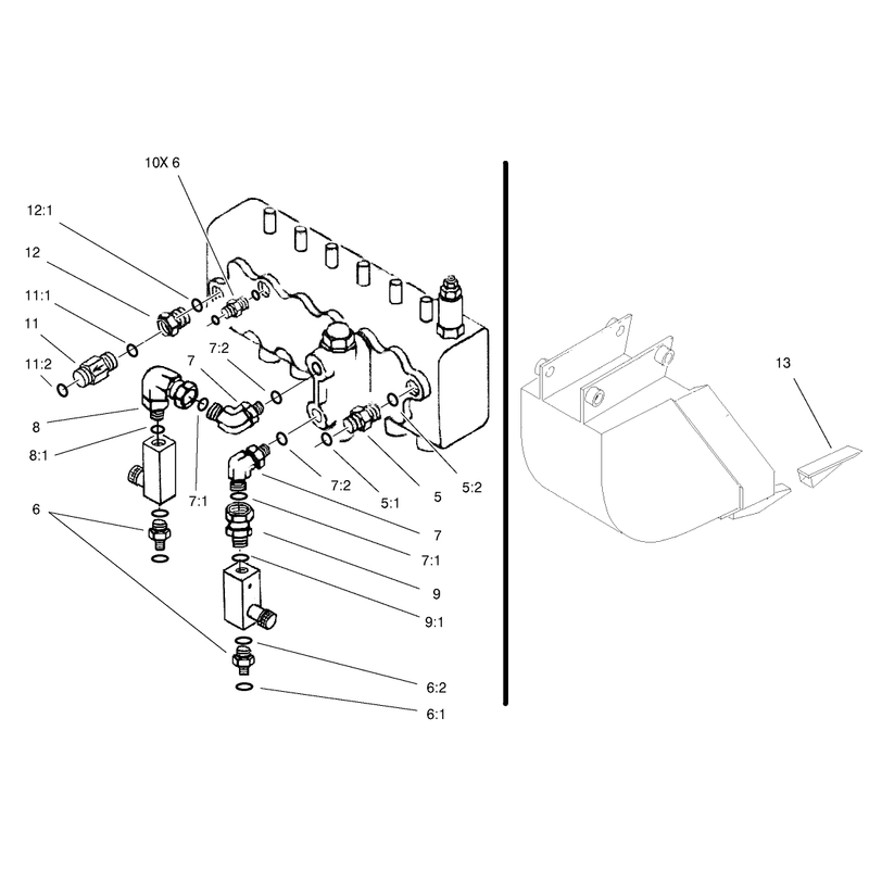 Hydraulic Fittings and Tooth Assembly