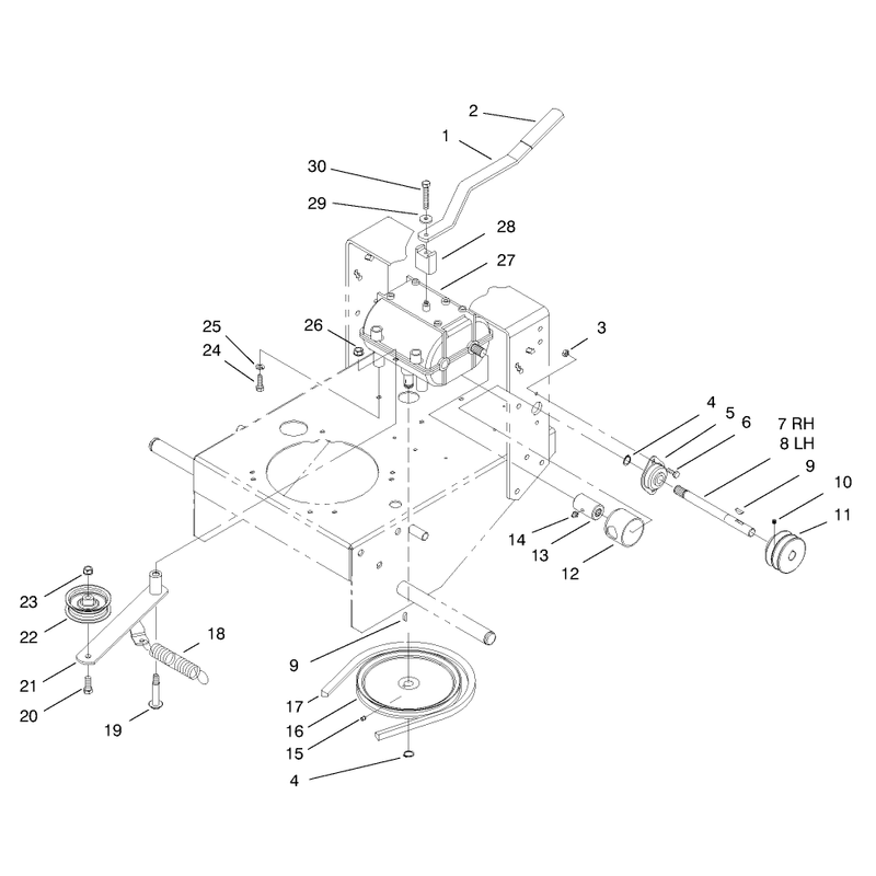 Transmission and Idler Pulley Assembly