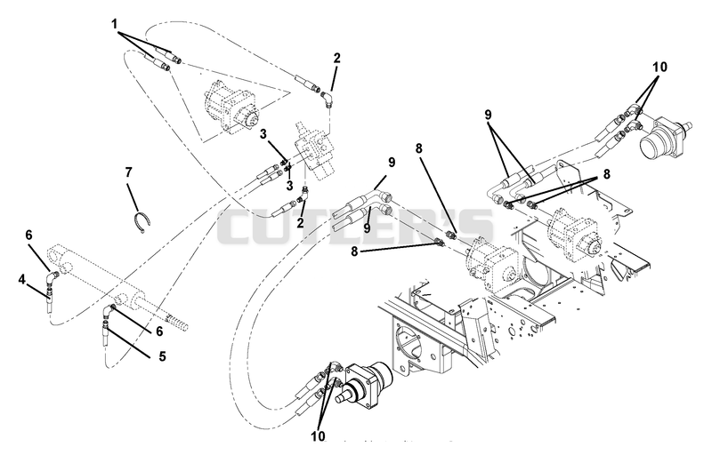 Hose Routing For Pumps, Wheel Motors & Cylinder