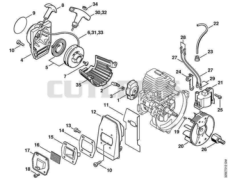 Rewind starter, Ignition system