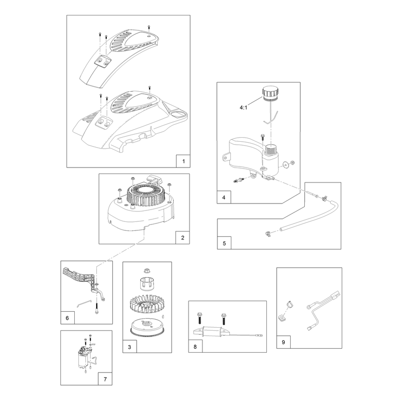 Shroud Flywheel and Fuel Tank Assembly