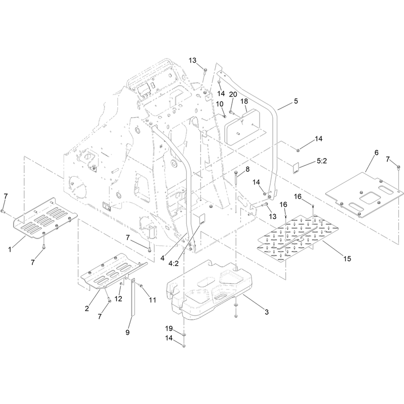 Counterweights Skid Plates and Foot Pad Assembly