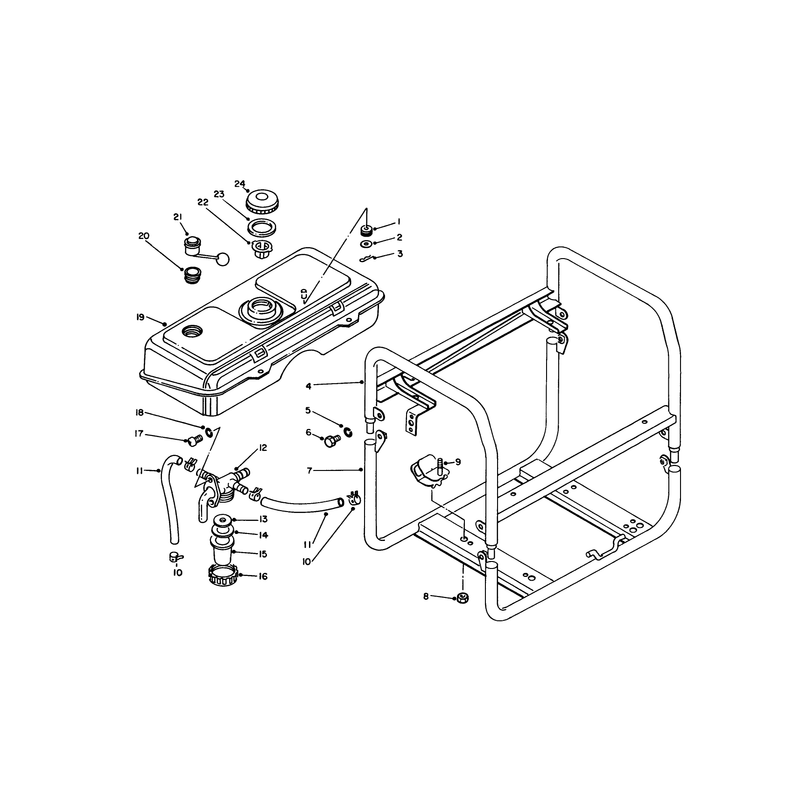 Fuel Tank and Frame Assembly