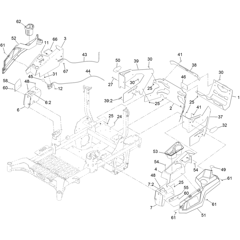 Throttle Choke Cables and Guard Assembly